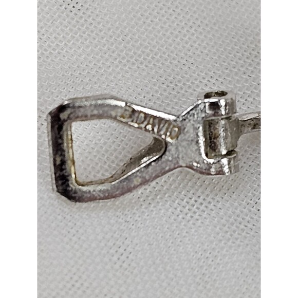 VINTAGE ESTATE JEWELRY SIGNED B DAVID FAUX PEARL RHINESTONE CLIP EARRINGS - Picture 7 of 7